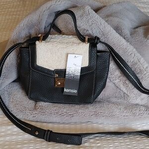 NWT Kensie Faux Leather & Faux Fur/Sherpa Compact Bag